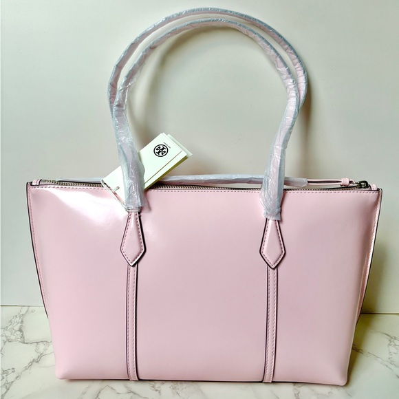 New Limiter Edition Tory Burch Bon Bon Patent Leather Perry Tote Pink - Picture 3 of 9